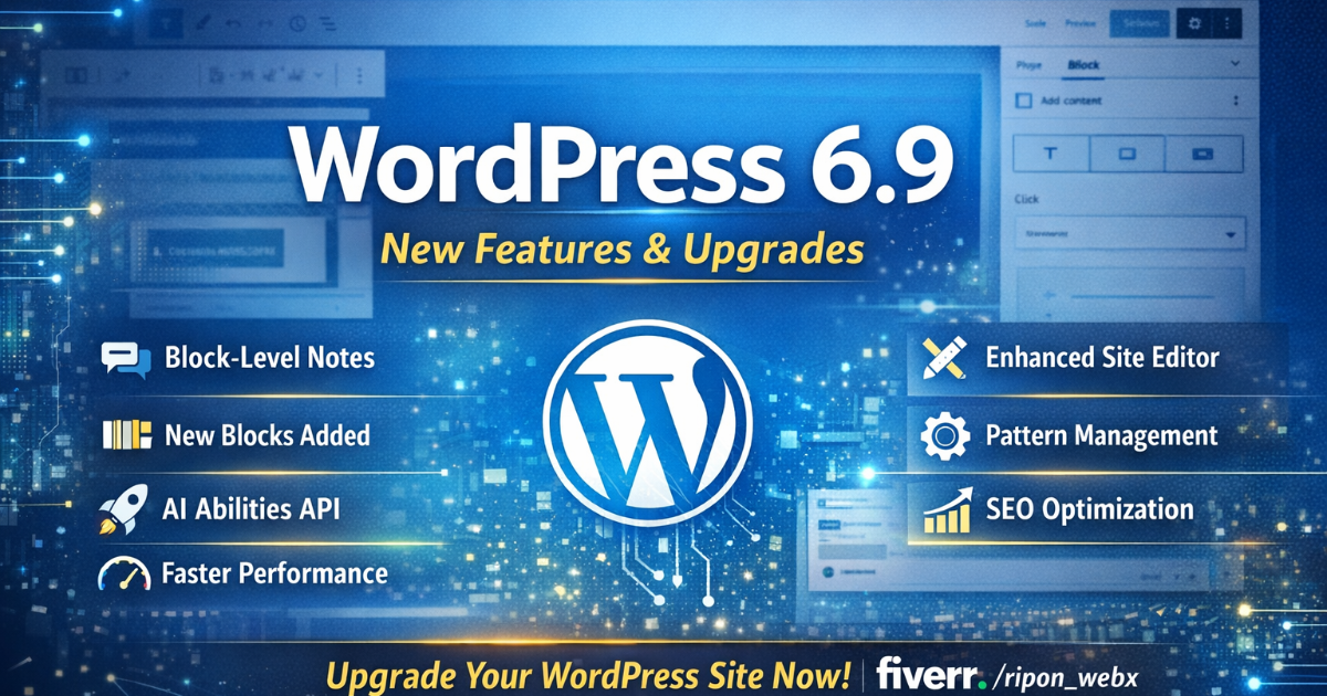 WordPress 6.9 update new features performance and AI tools